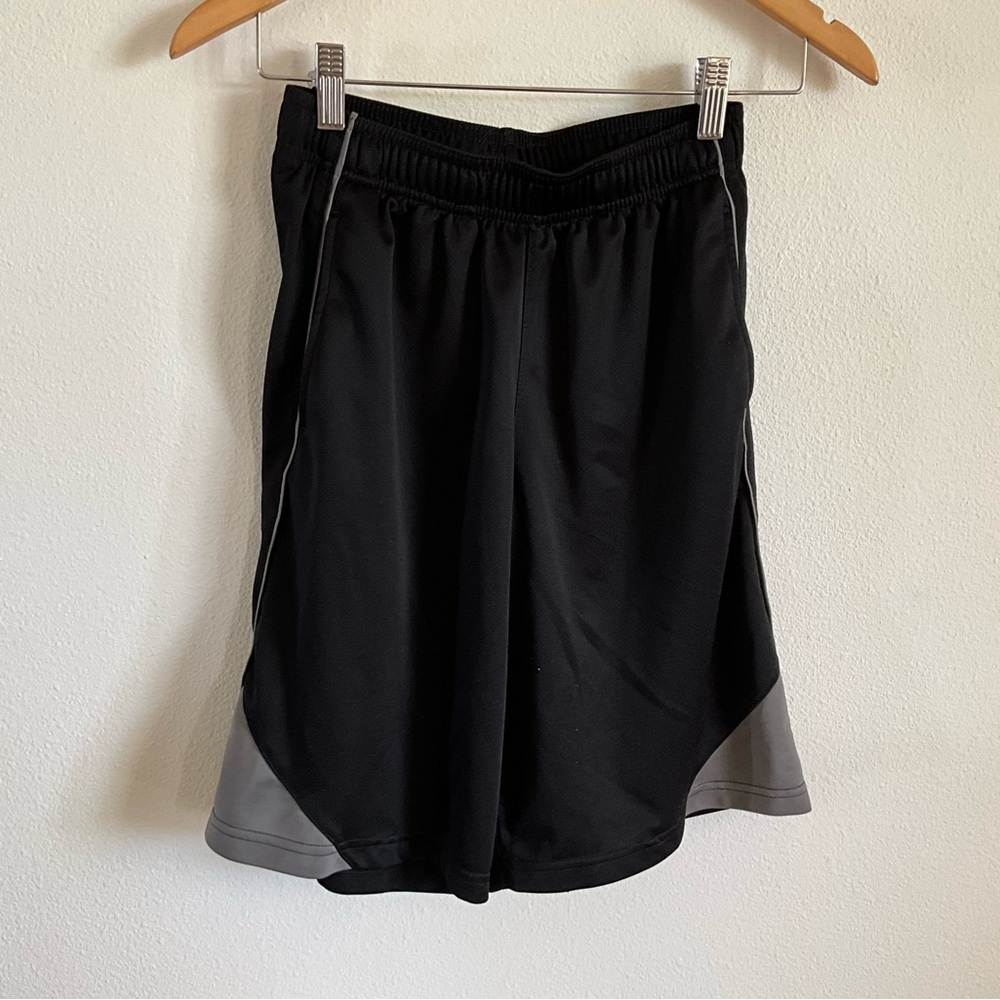 Champion Kids Black Athletic Shorts with Gray Panels L 12 14